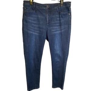 J Jill Denim Dark Wash Smooth Fit Slim Ankle Jeans- 14